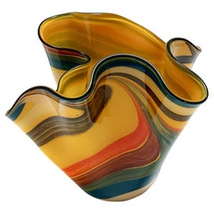 Postmodern Multicolored Murano Glass Fazzoletto Vase, Italy