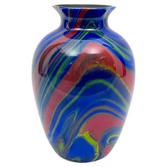 Vase postmoderne en verre de Murano multicolore d'Ottavio Missoni, Italie, annes 1980
