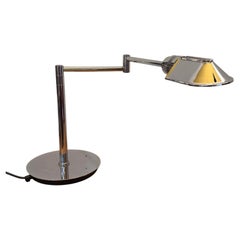 Postmodern Multidirectional Chrome Desk Lamp by Walter Von Nessen