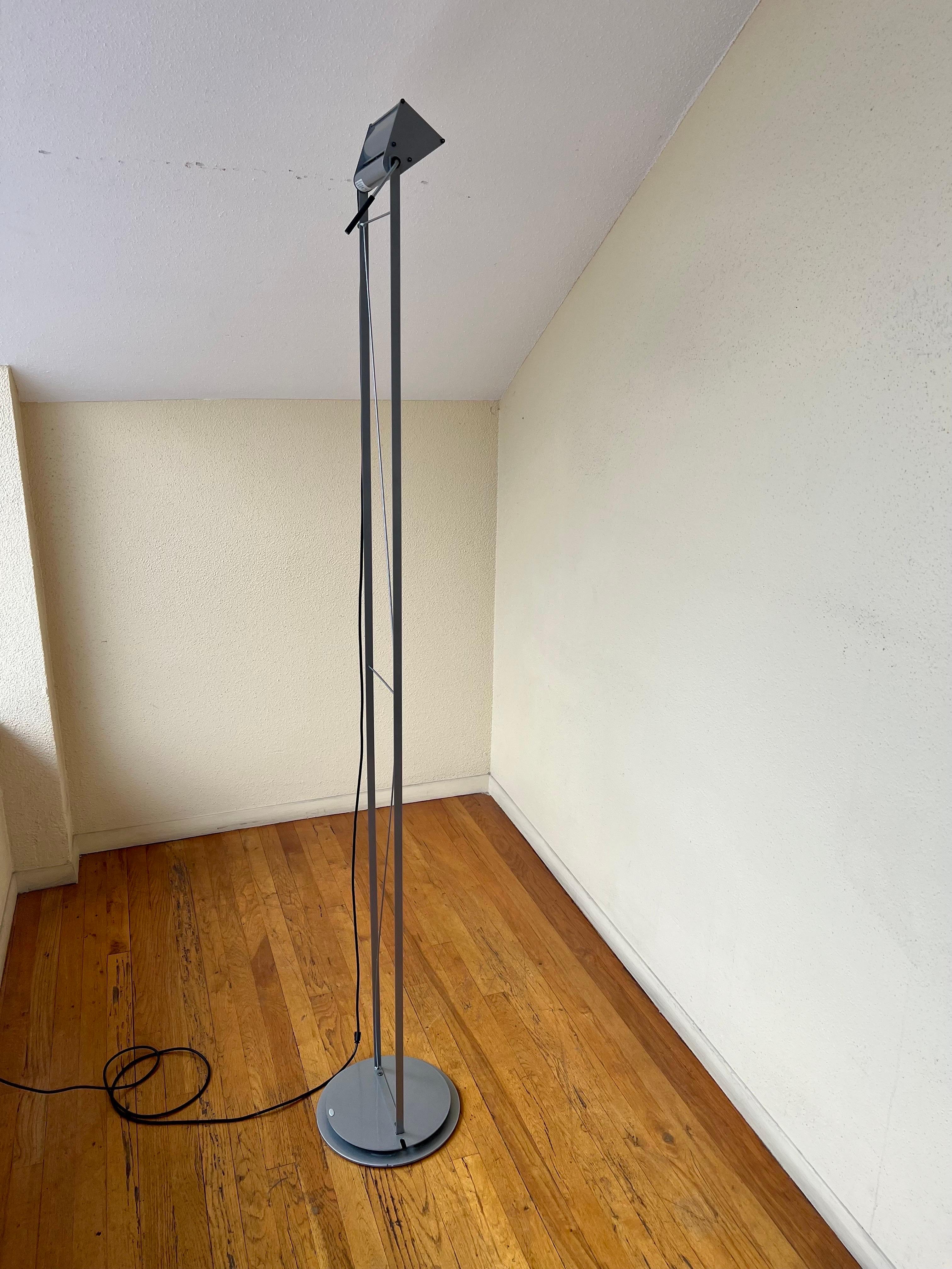 Metal Postmodern Multidirectional Torchiere Italian Floor Lamp Lumina by Walter Monici For Sale