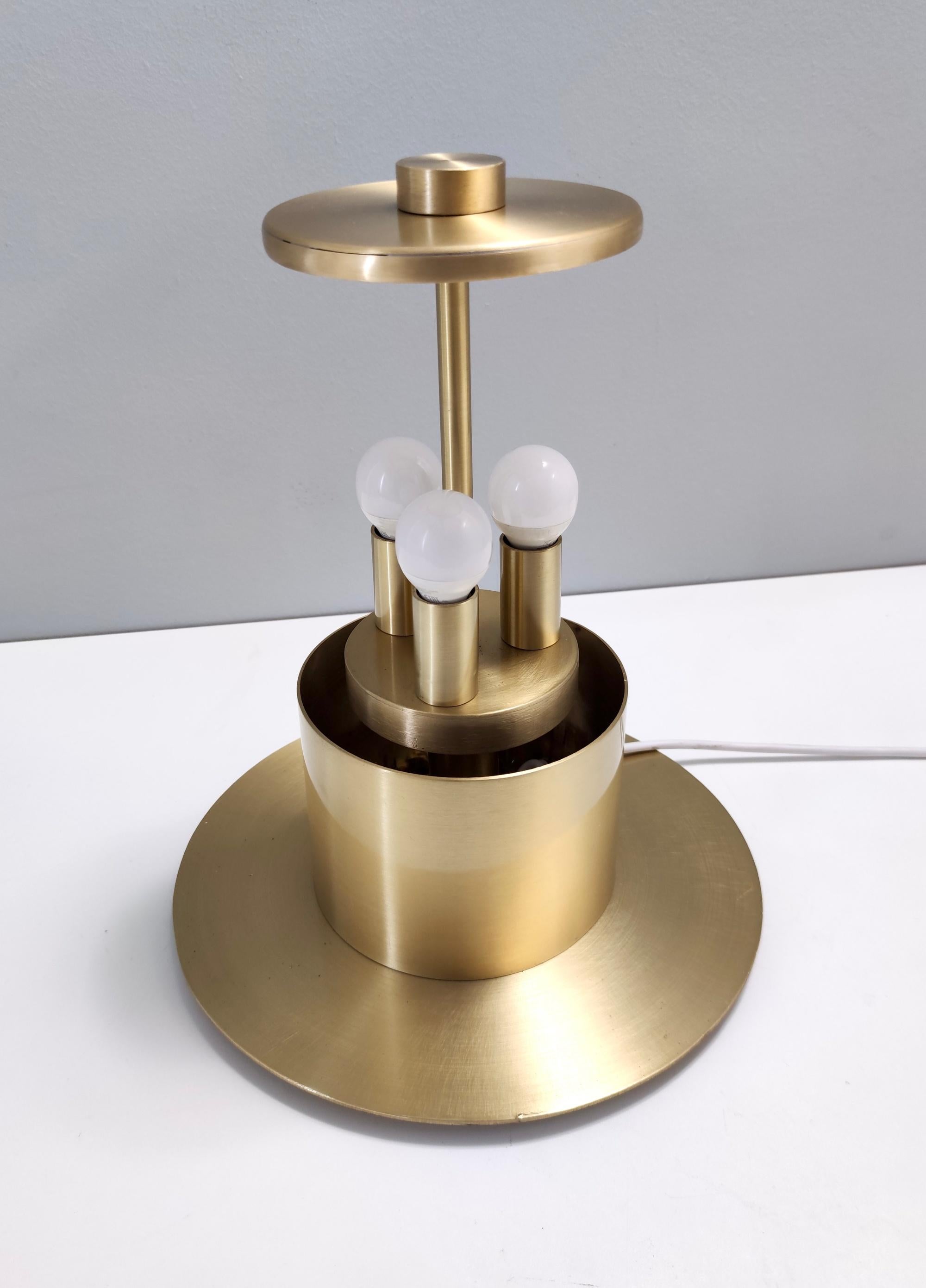 Postmodern Murano Glass and Brass Table Lamp, Italy, 1980s For Sale 5