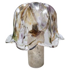 Postmodern Murano Glass and Travertine Marble Table Lamp by La Murrina, Italy Postmodern Murano Glass and Travertine Marble Table Lamp by La Murrina, Italy