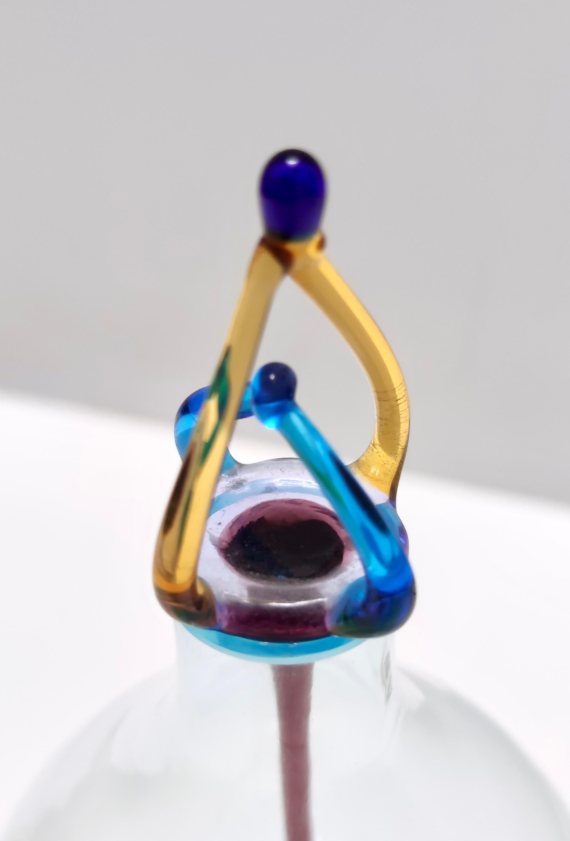 Late 20th Century Postmodern Murano Glass Decanter Bottle by Vincenzo Nason, Italy For Sale
