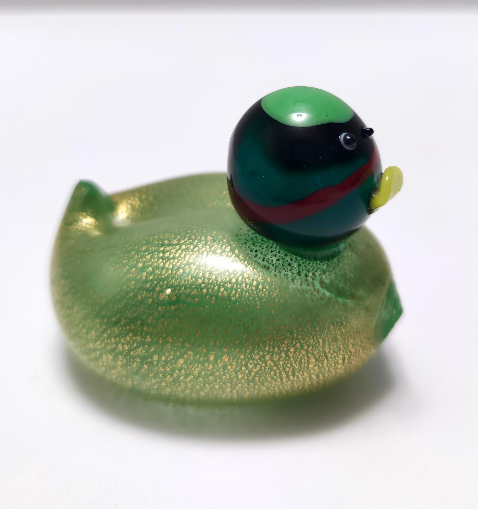 Postmodern Murano Glass Duck with Gold Leaf by La Murrina, Italy 3