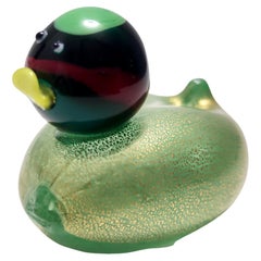 Postmodern Murano Glass Duck with Gold Leaf by La Murrina, Italy