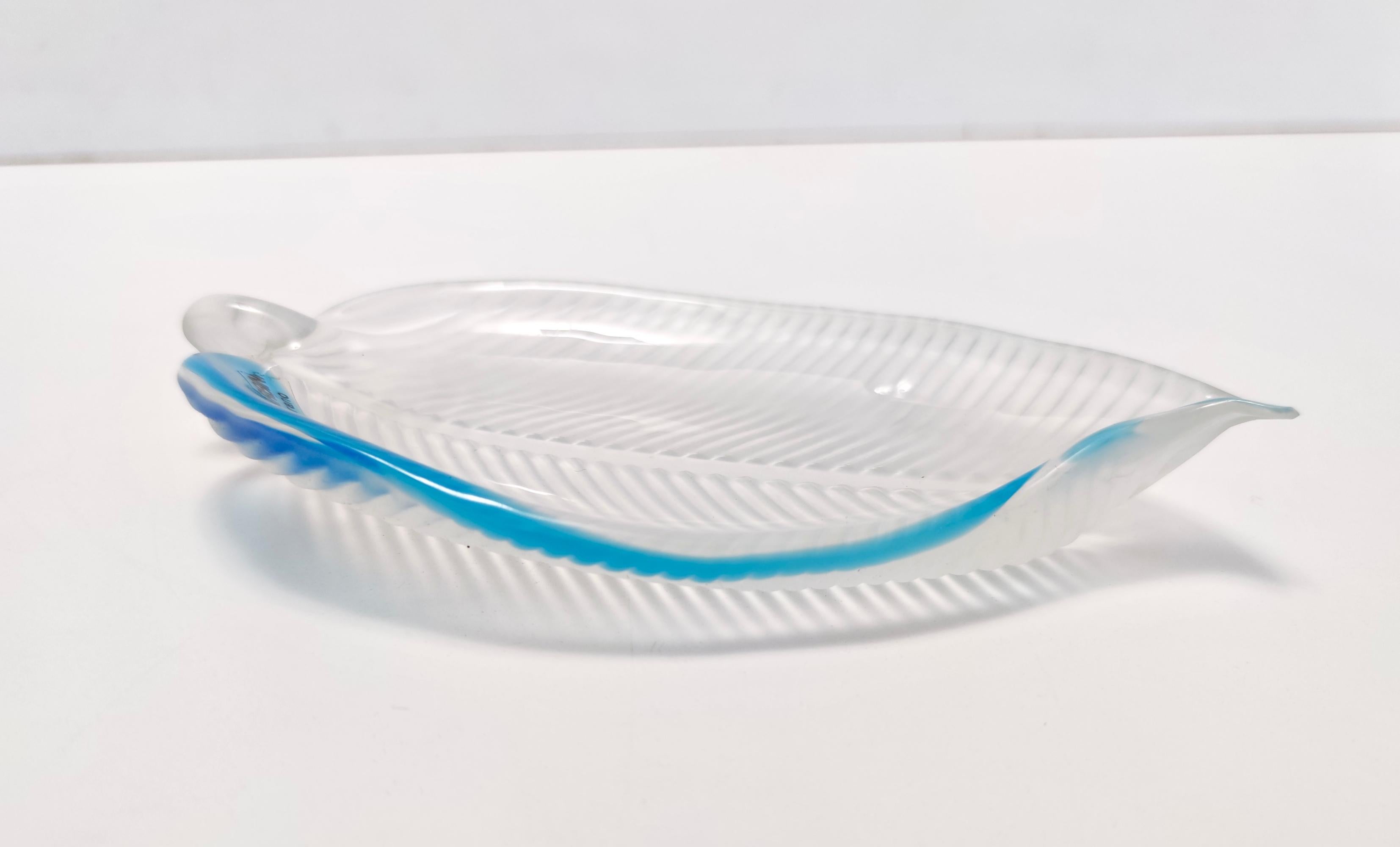 Postmodern Murano Glass Leaf Trinket Bowl / VIde-Poche by Alfredo Barbini, Italy For Sale 2
