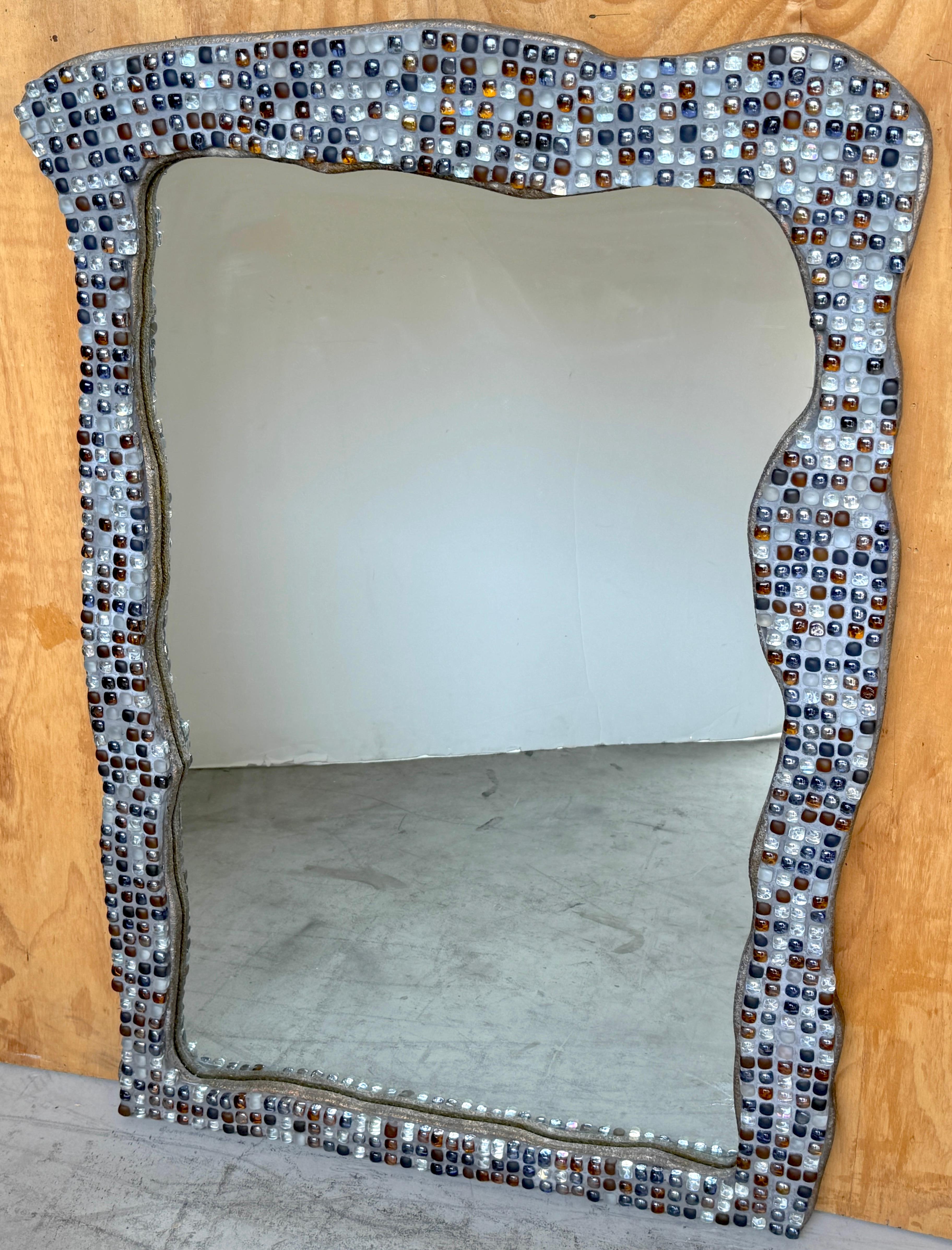 Postmodern Murano Glass Mosaic Biomorphic Mirror, Italy, circa 1990s im Angebot 2