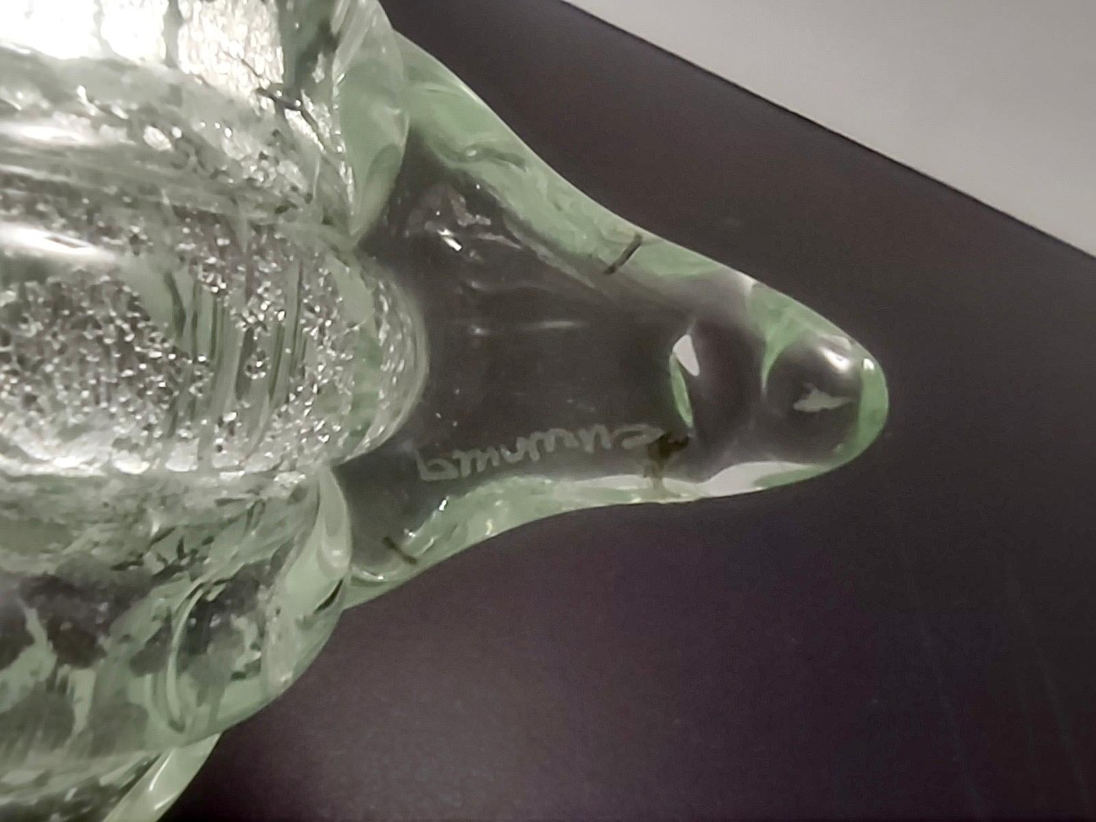 Postmodern Murano Glass Snail Decorative Figure by La Murrina with Silver Flakes 4