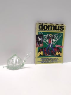 Postmodern Murano Glass Snail Decorative Figure by La Murrina with Silver Flakes