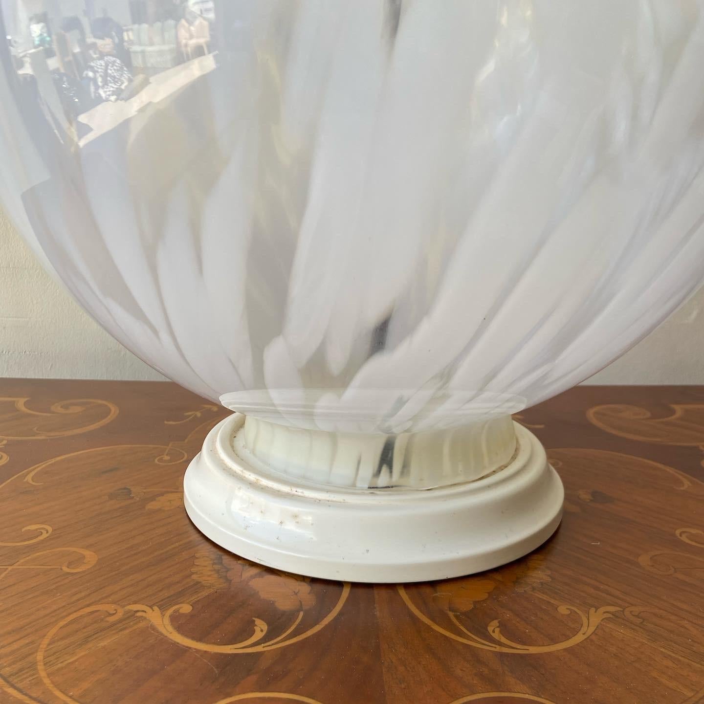 Late 20th Century Postmodern Murano Glass Spherical Table Lamp