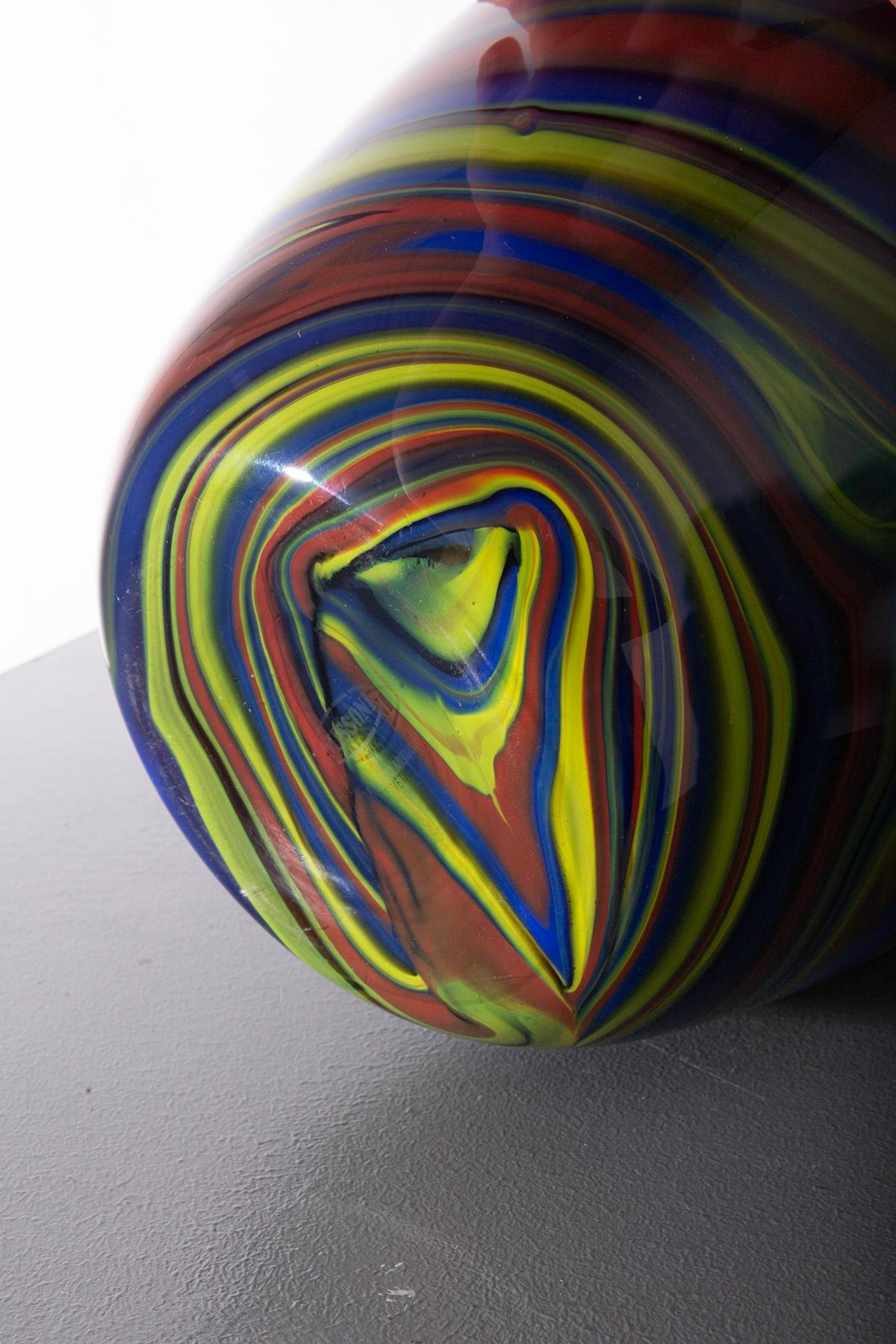 Italian Postmodern Murano glass vase by Ottavio Missoni, Italy For Sale