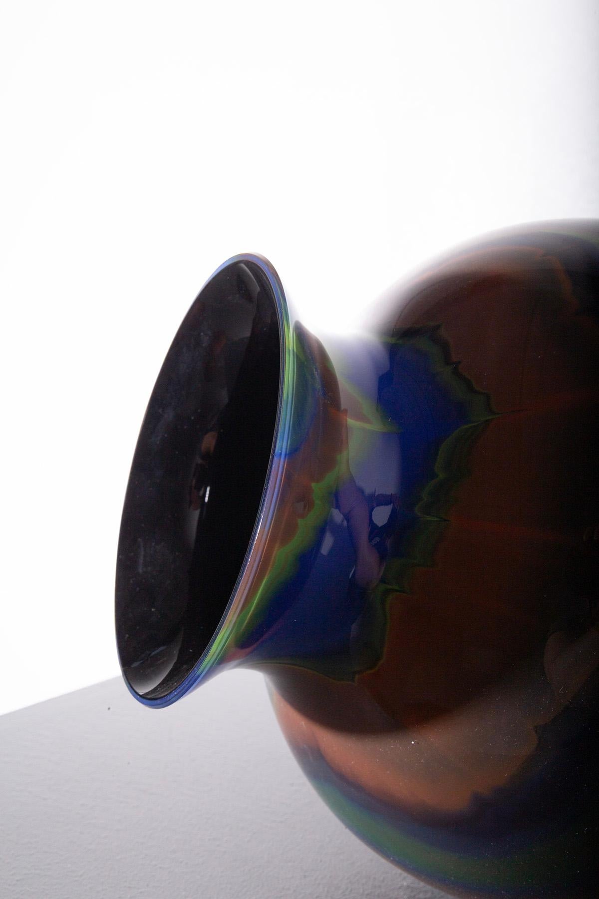 Postmodern Murano glass vase by Ottavio Missoni, Italy For Sale 1