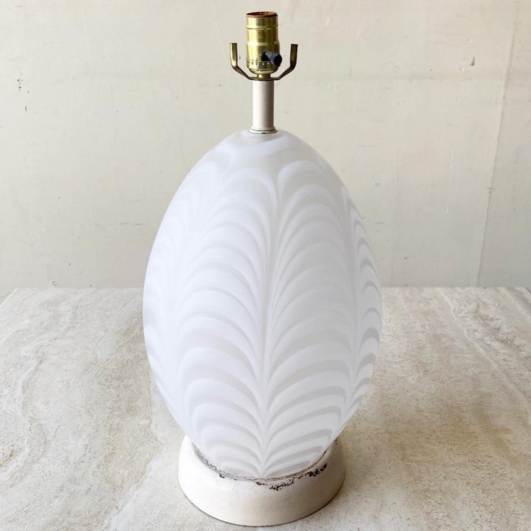 Postmodern Murano Style Glass Egg Table Lamp For Sale at 1stDibs