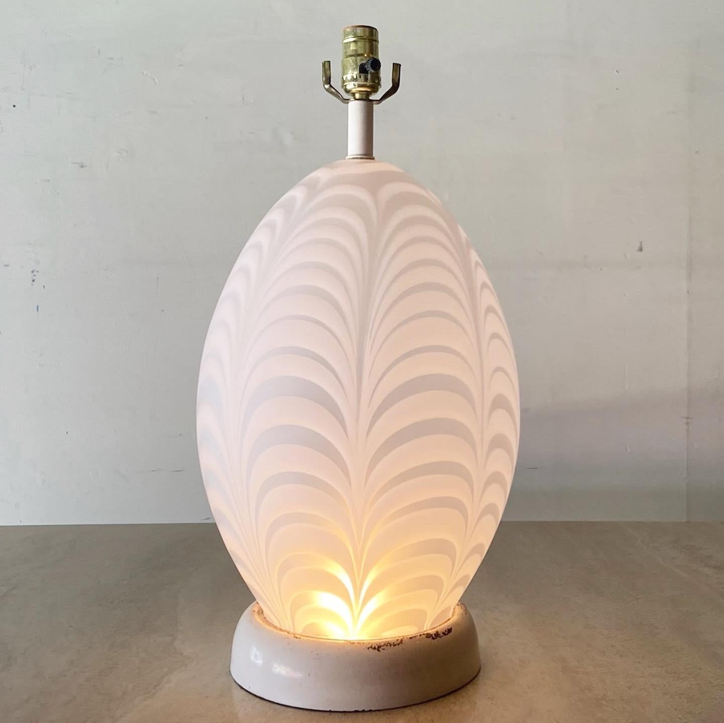 Late 20th Century Postmodern Murano Style Glass Egg Table Lamp For Sale