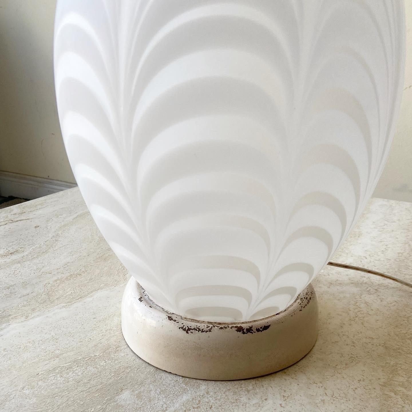 Postmodern Murano Style Glass Egg Table Lamp For Sale 1