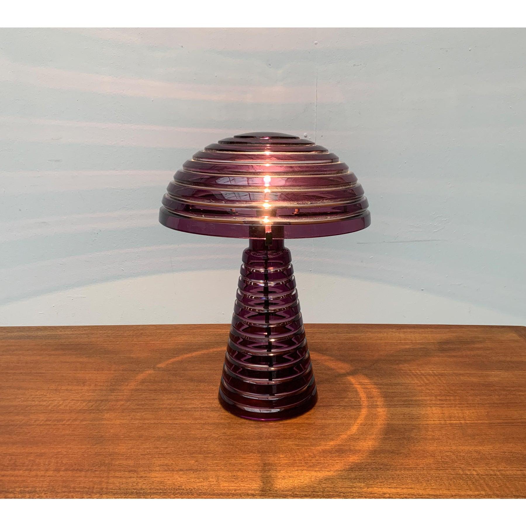 Lámpara de mesa posmoderna de cristal en forma de seta, Italia en venta 4