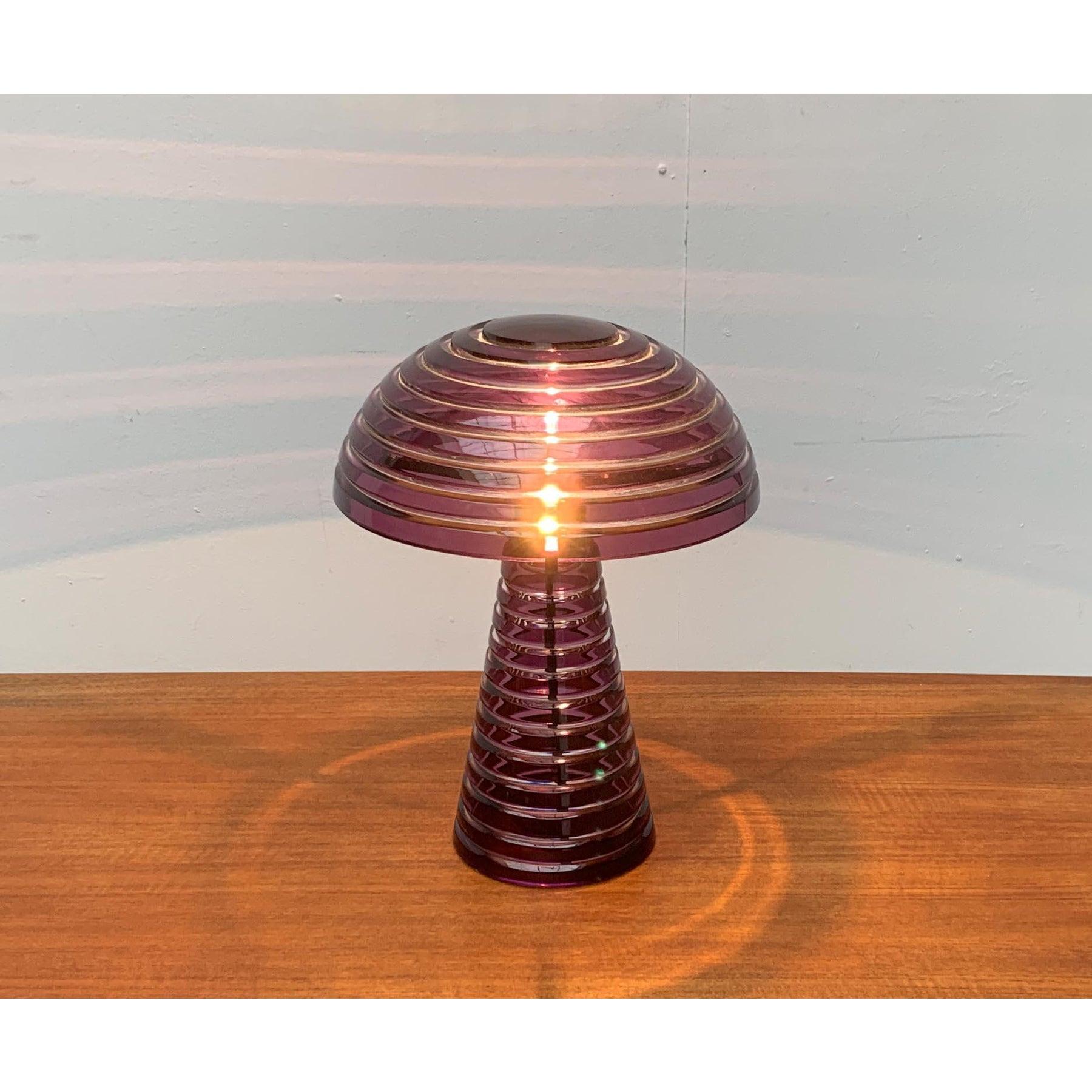Lámpara de mesa posmoderna de cristal en forma de seta, Italia Italiano en venta