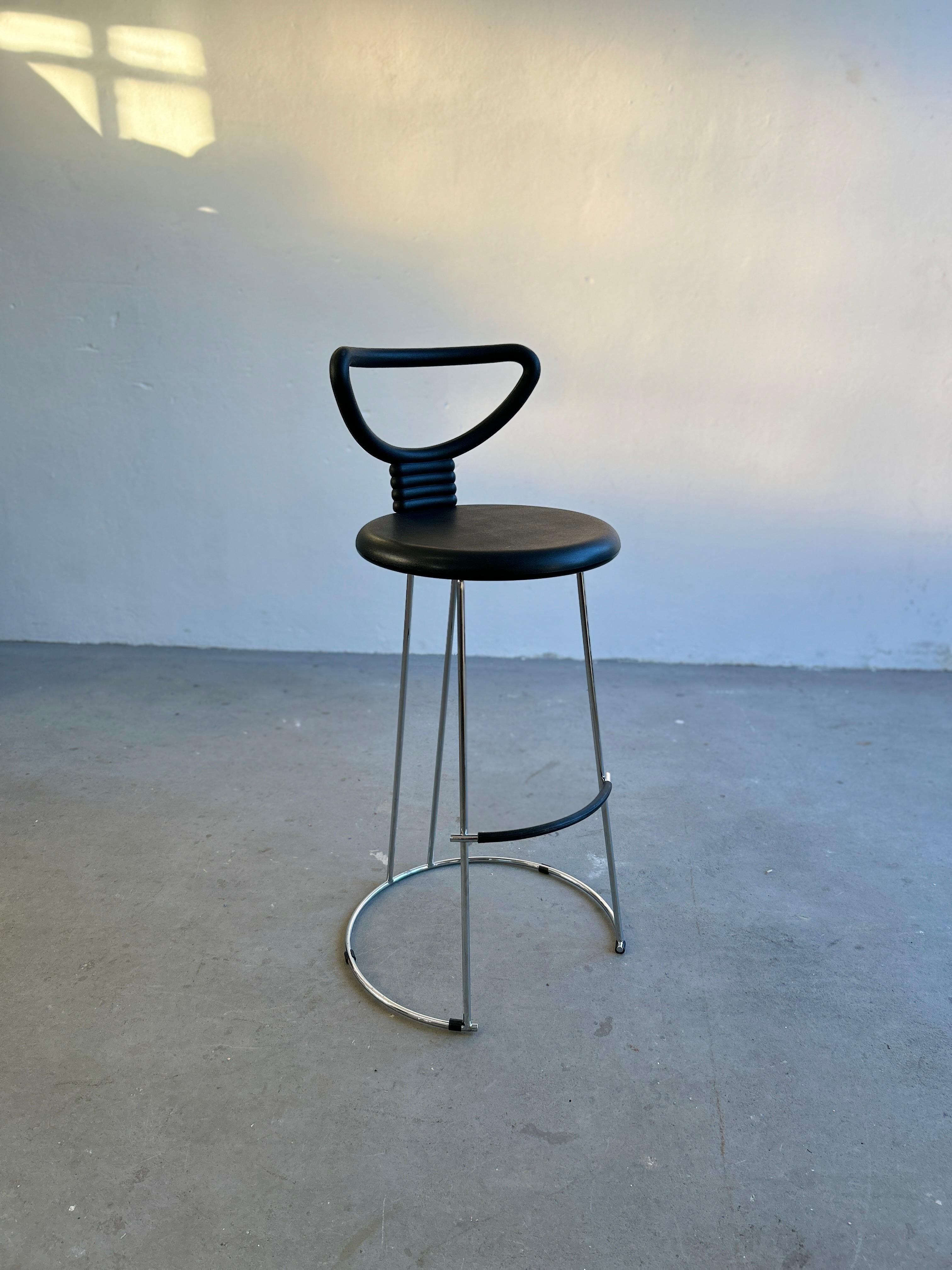 Postmodern 'Nardis' Chrome Stools by Nobu Tanigawa for Fasem, 1980s Italy For Sale 2