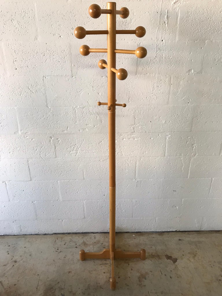 Postmodern Oak Coat Rack or Stand For Sale at 1stDibs oak coat stands