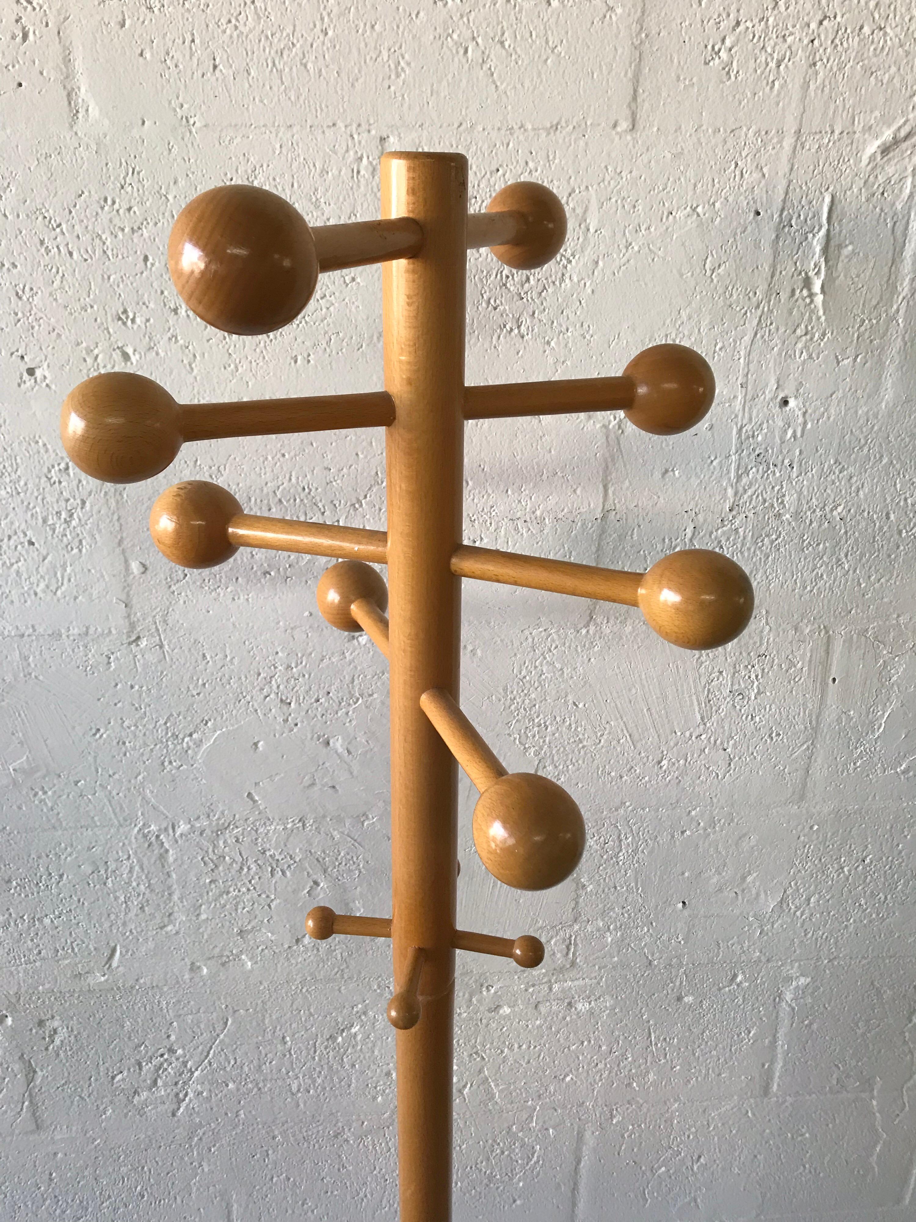 oak coat rack stand