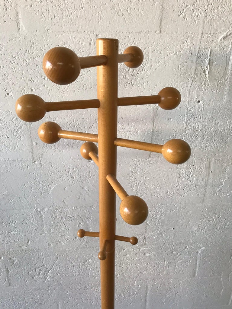 Postmodern Oak Coat Rack or Stand For Sale at 1stDibs oak coat stands