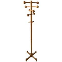 Postmodern Oak Coat Rack or Stand