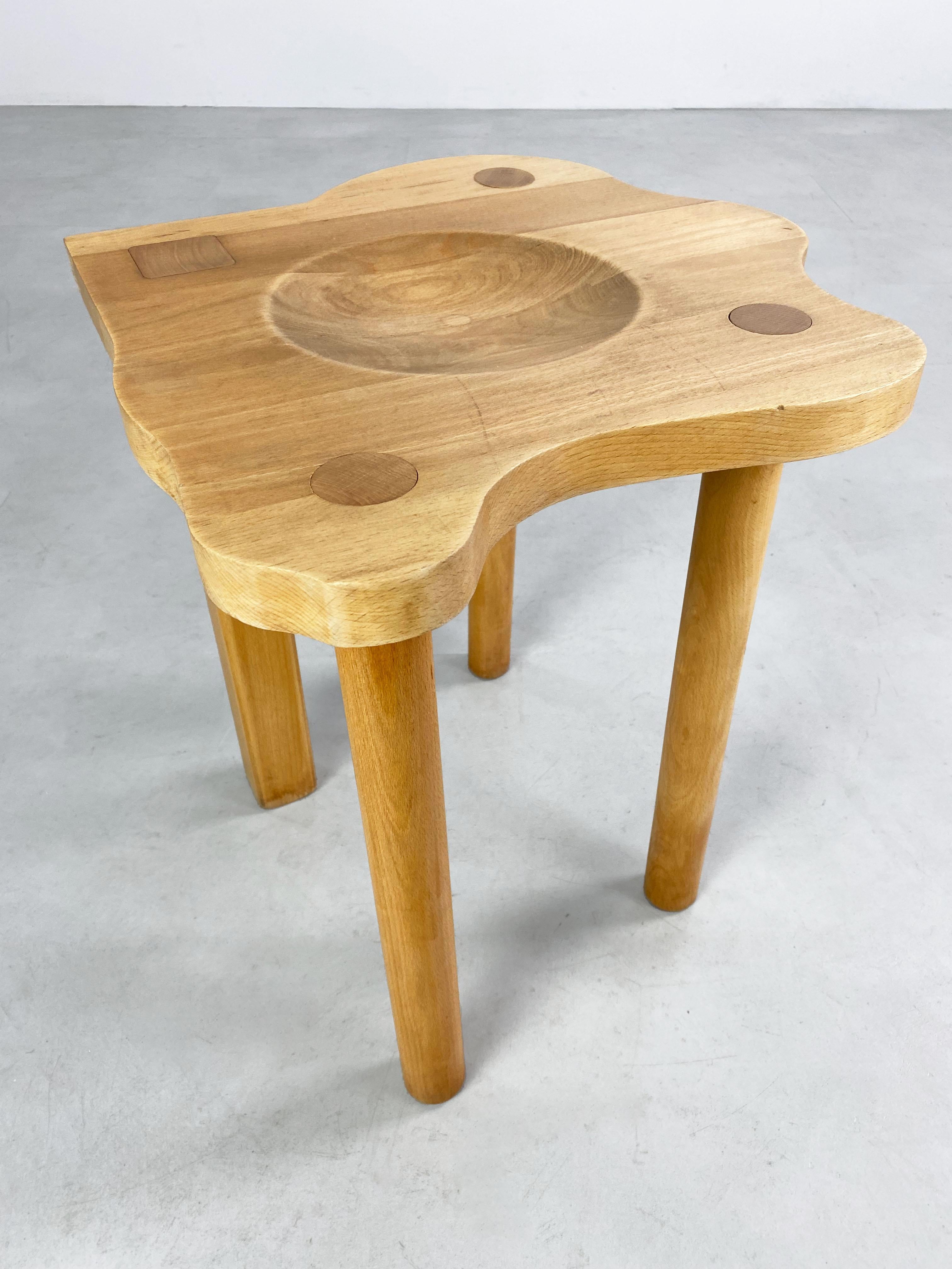 Post-Modern Postmodern Oak Stool by E.R.A Herbst, Germany, c.1990