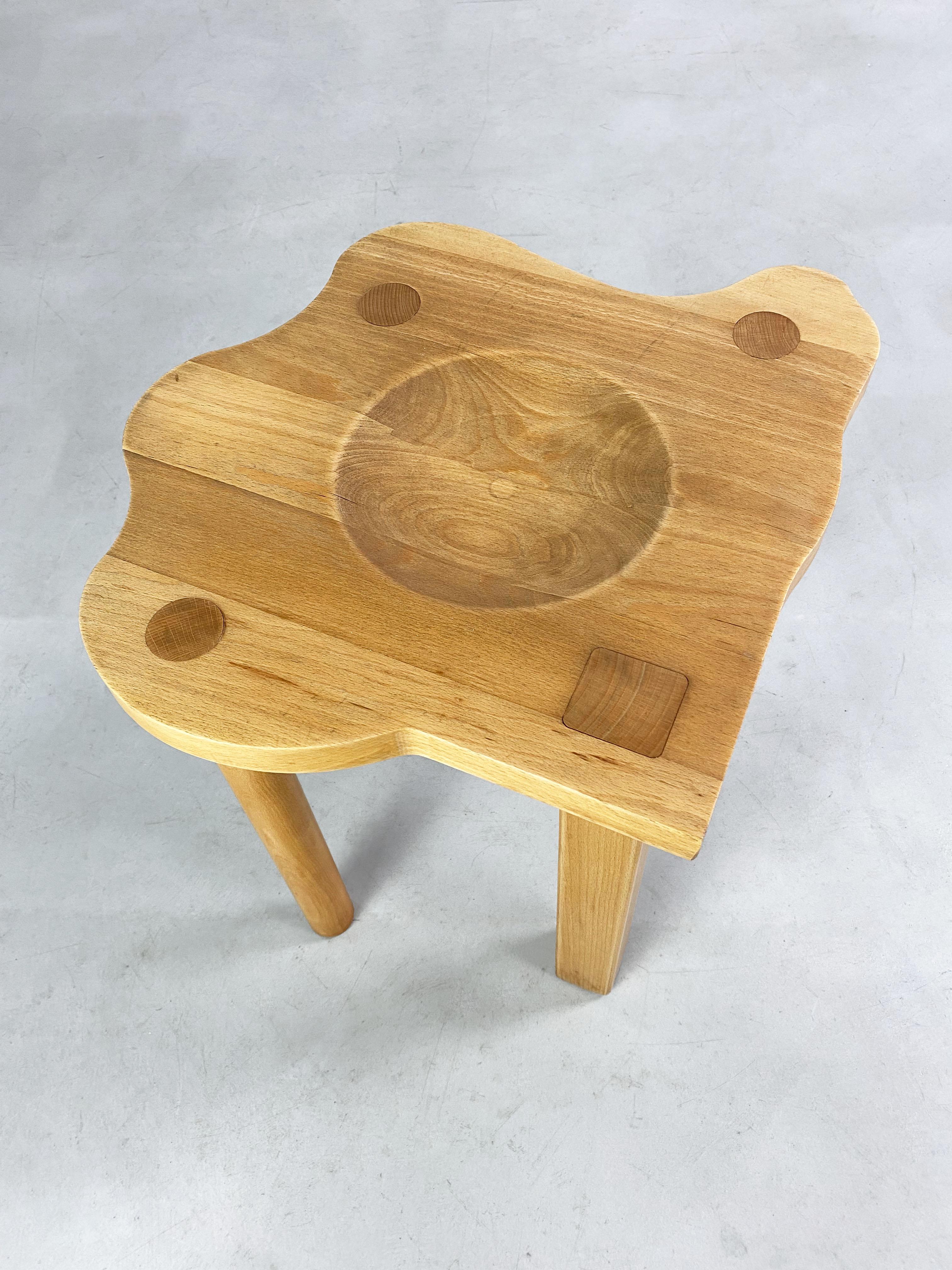 Late 20th Century Postmodern Oak Stool by E.R.A Herbst, Germany, c.1990