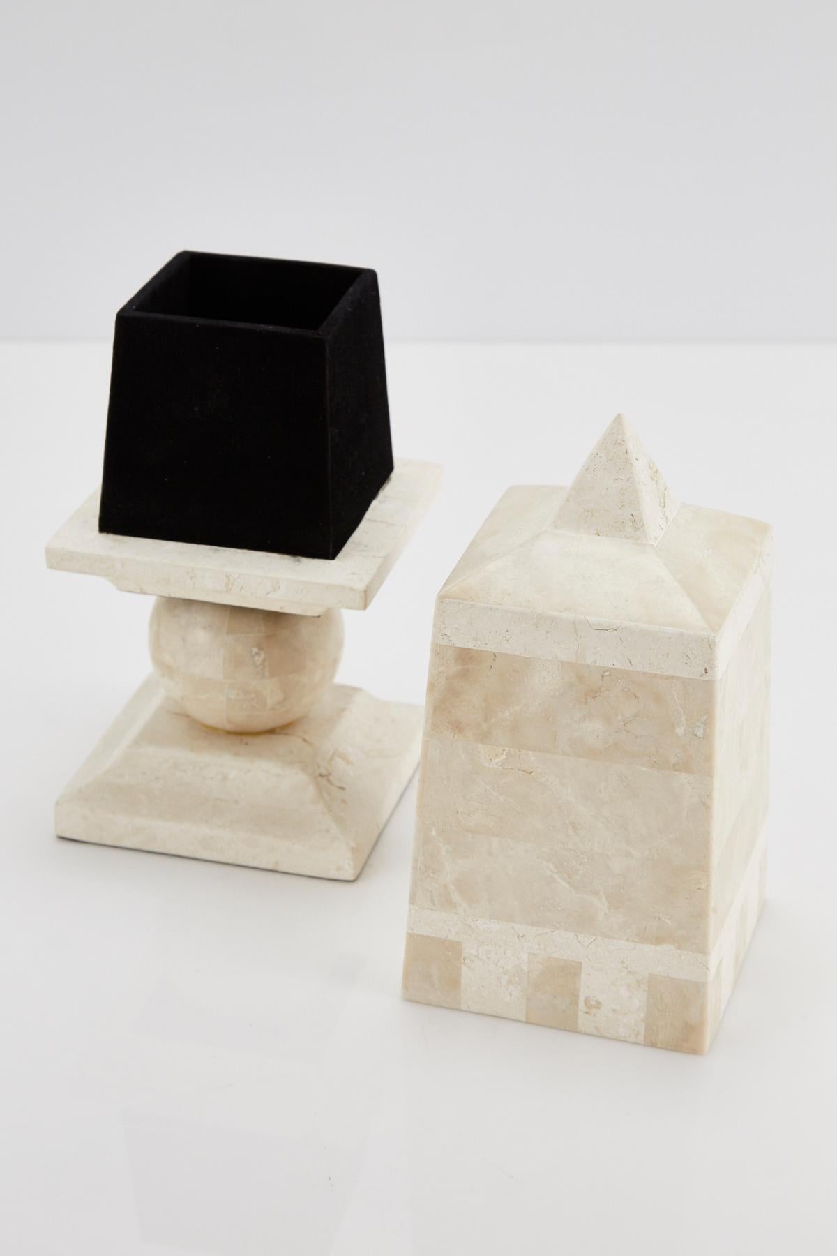 Philippine Postmodern Obelisk Shaped Two-Toned Tessellated Stone Secret Box, 1990s For Sale