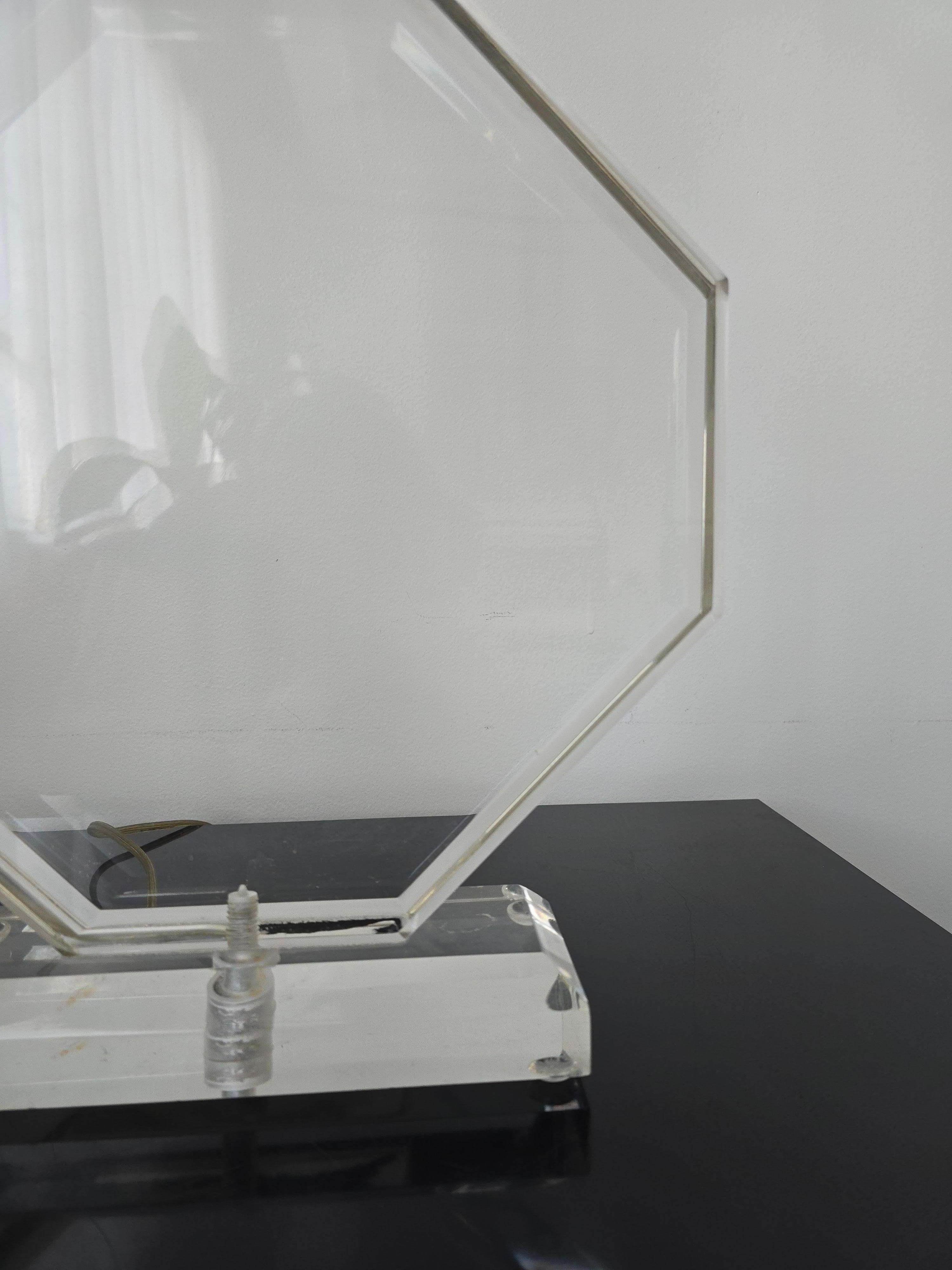 Other Postmodern Octagonal Lucite Base Table Lamp