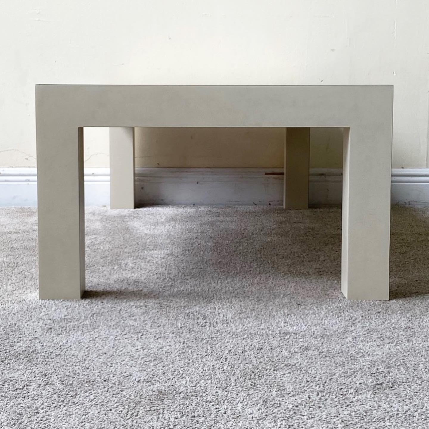 off white square coffee table