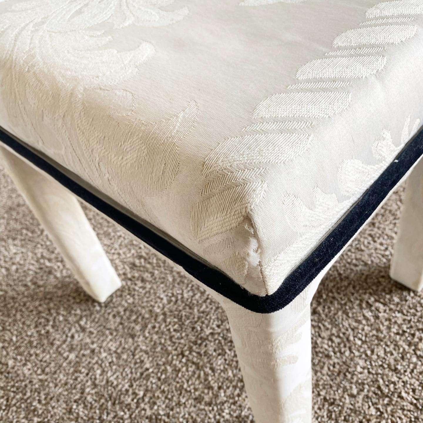 Postmodern Off White Low Parsons Stools - a Pair 1