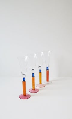 Champagne Flutes Glasses, Postmodern 1990s