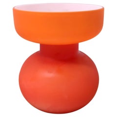 Postmodern Orange Cased Murano Glass Vase by Carlo Moretti, Italy