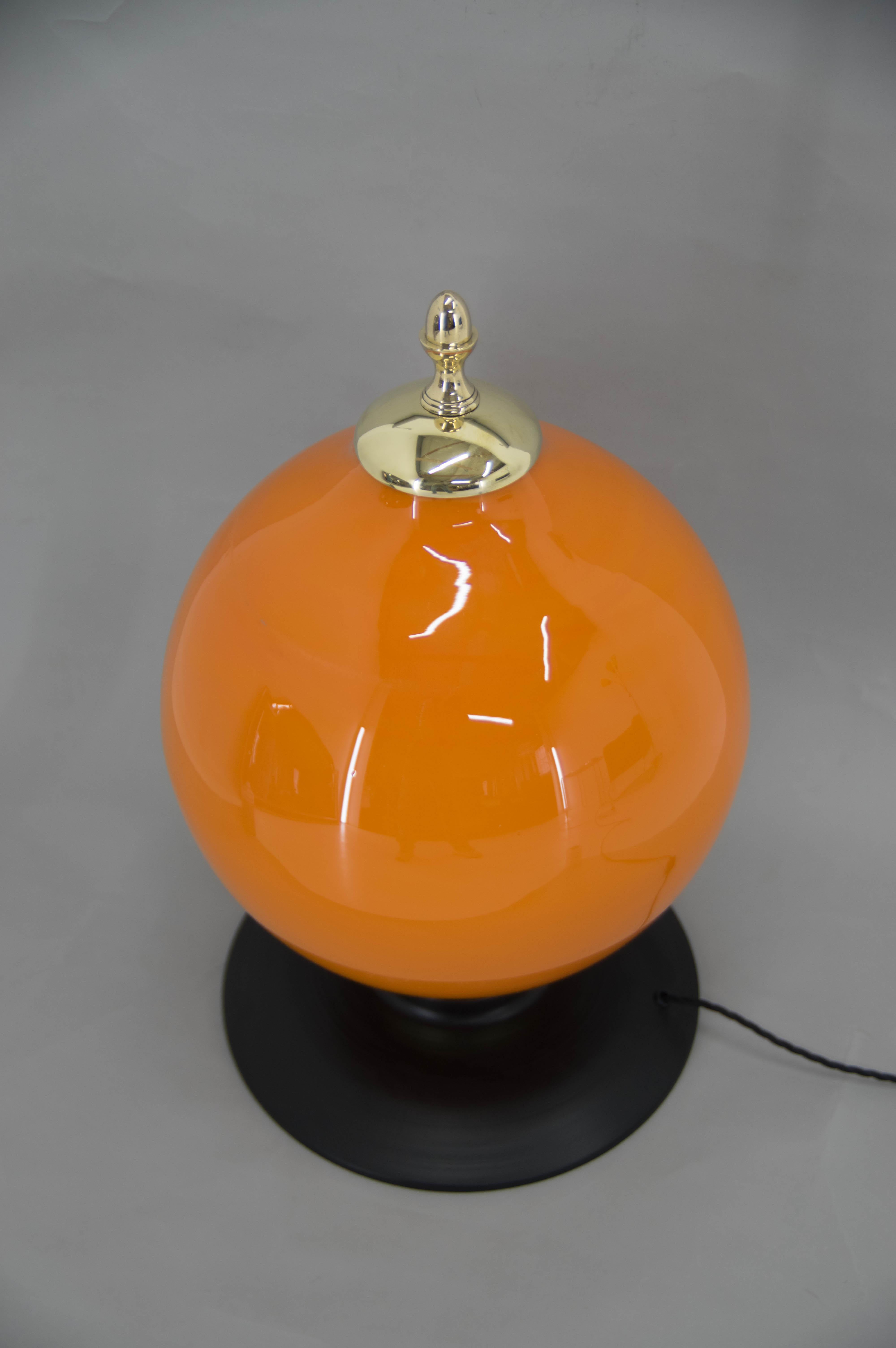 orange glass floor lamp