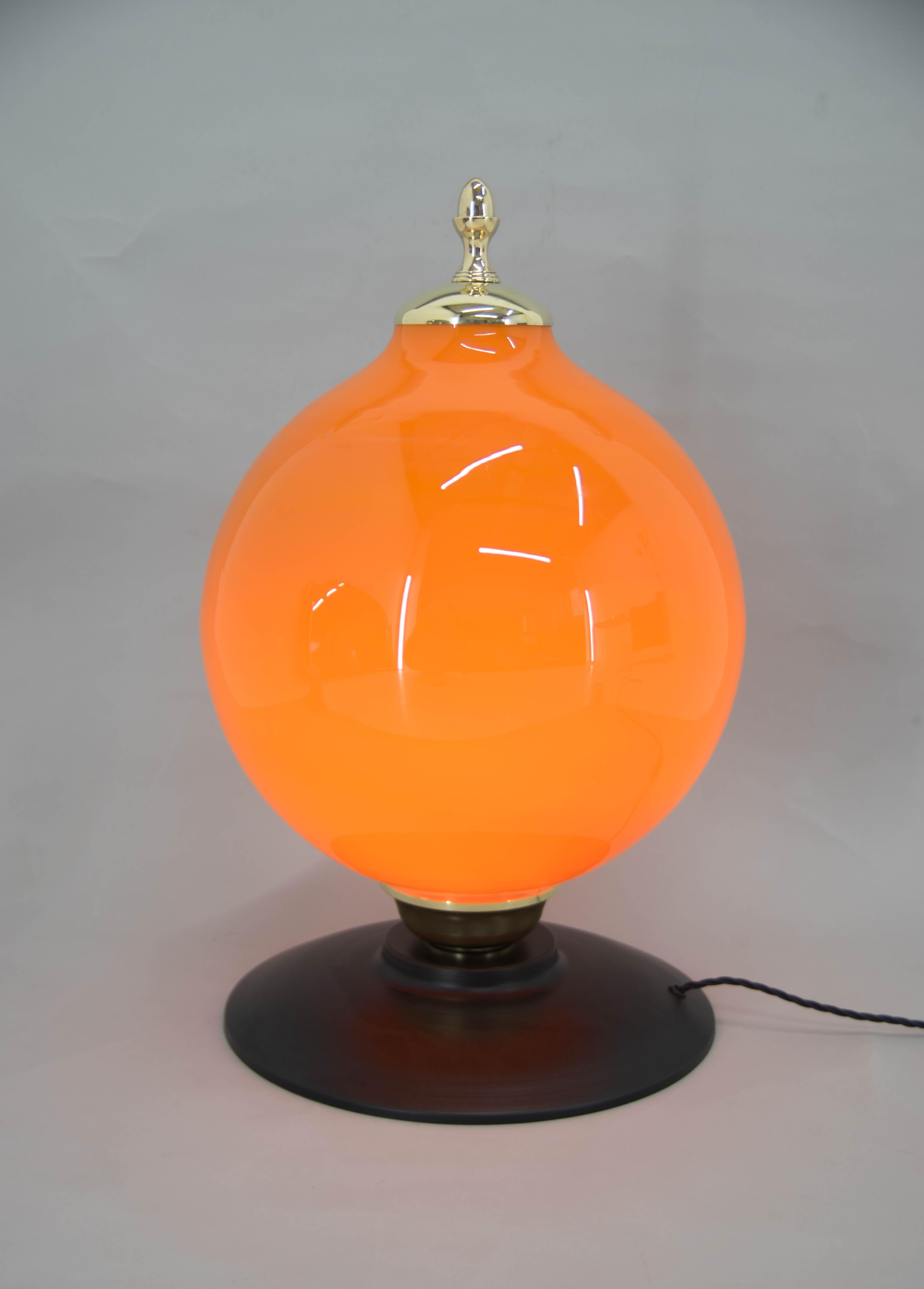 European Postmodern Orange Glass Table / Floor Lamp, 2000s For Sale