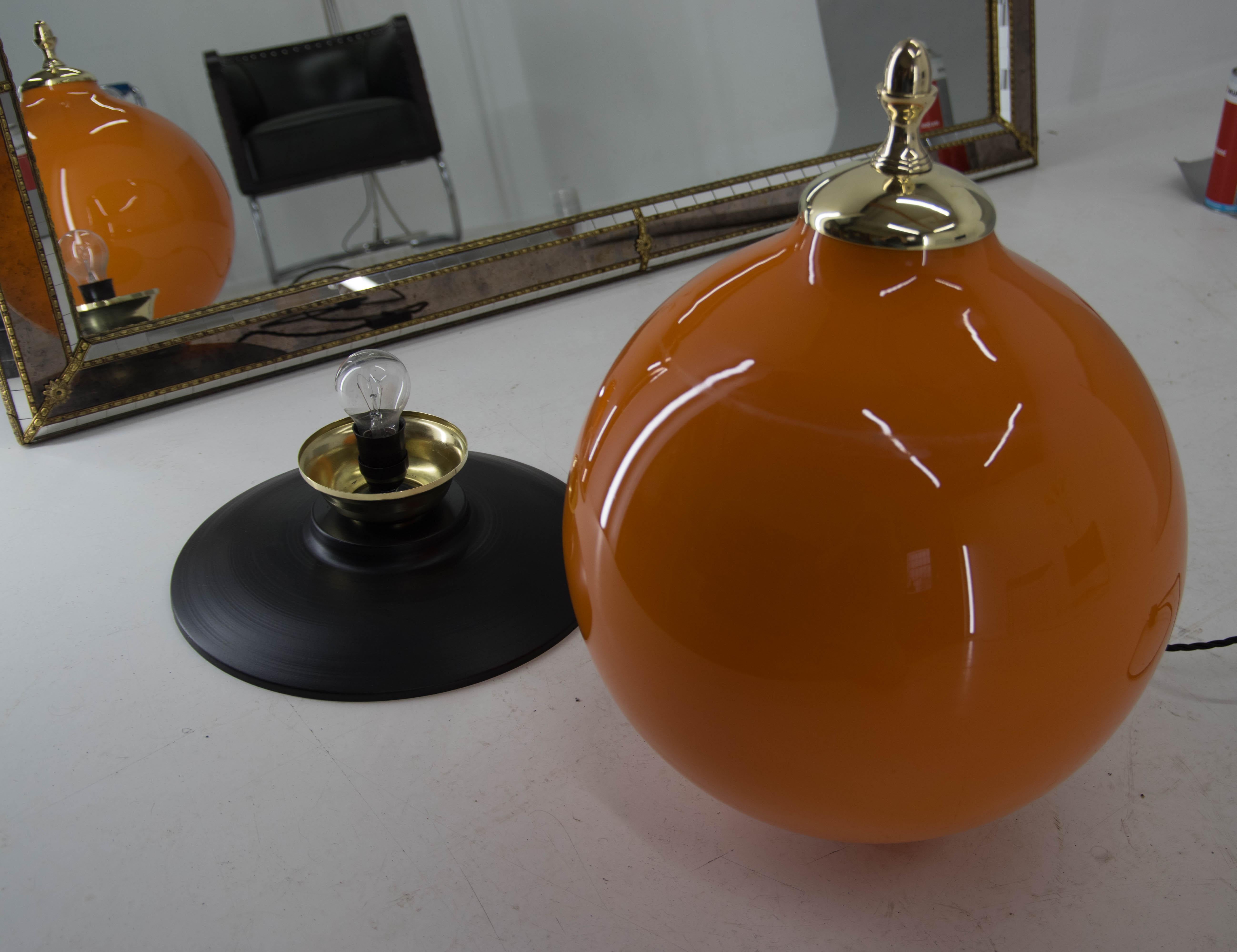 Postmodern Orange Glass Table / Floor Lamp, 2000s For Sale 1