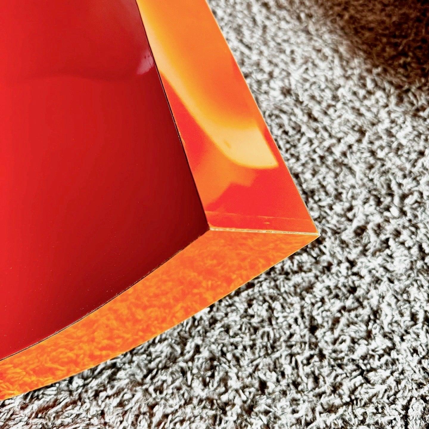 Postmodern Orange Lacquer Laminate Scroll Waterfall Console Table For Sale 2