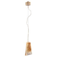Postmodern Orange Murano Glass and Brass Pendant by La Murrina, Italy, 1980s