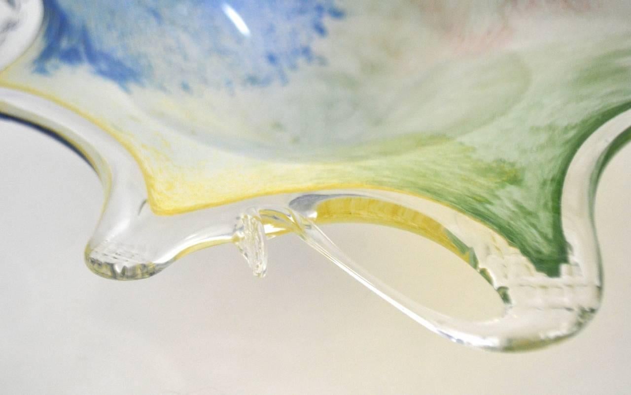 Postmodern Organic Form Blown Glass Bowl For Sale 1