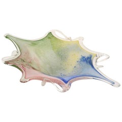 Postmodern Organic Form Blown Glass Bowl