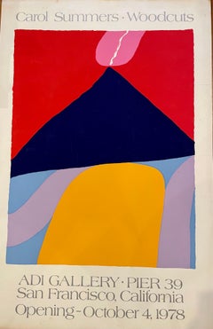 Postmodern Original Rare Lithograph Poster by Carol Summers with Embossed Mark
