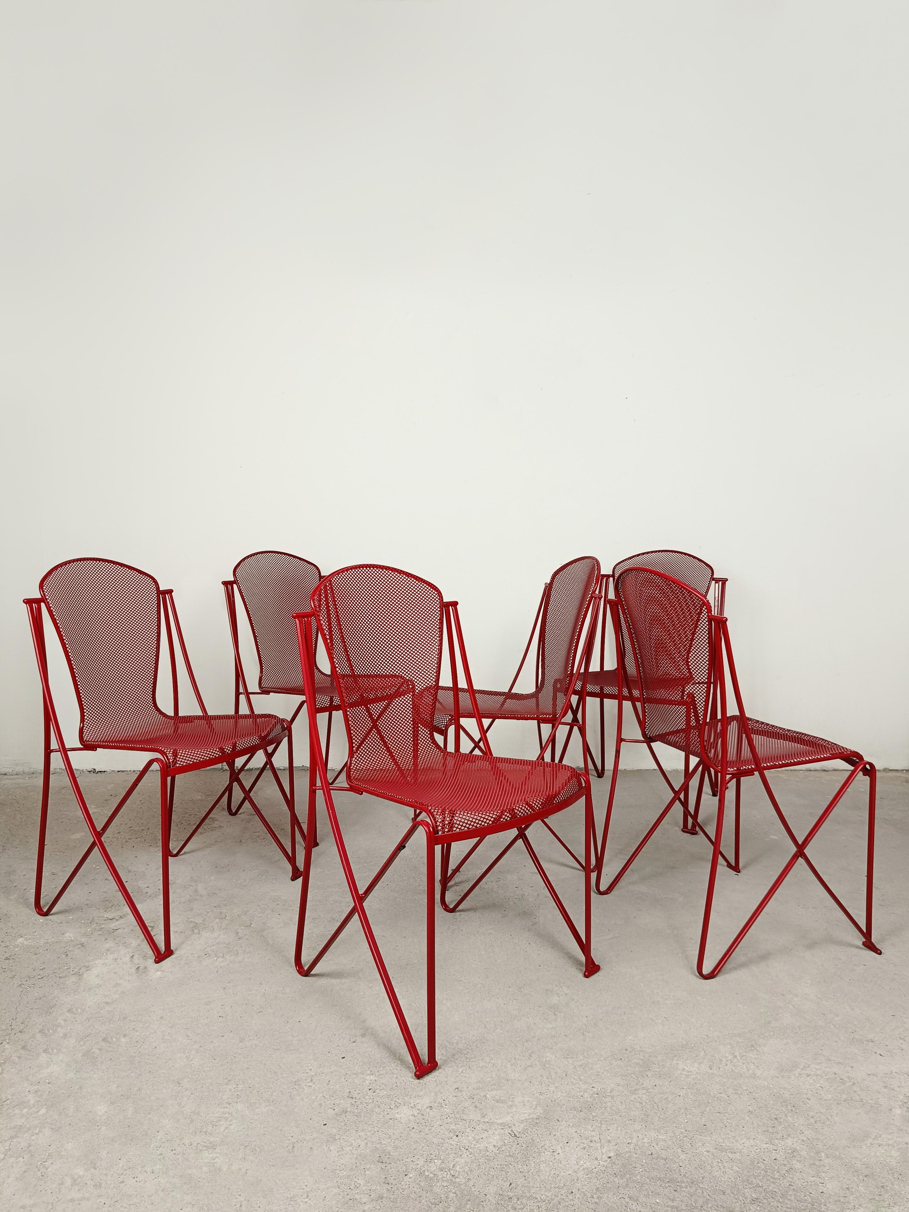 Steel Postmodern Outdoor Chairs designed by Oscar Tusquets Blanca for Aleph-Driade  For Sale