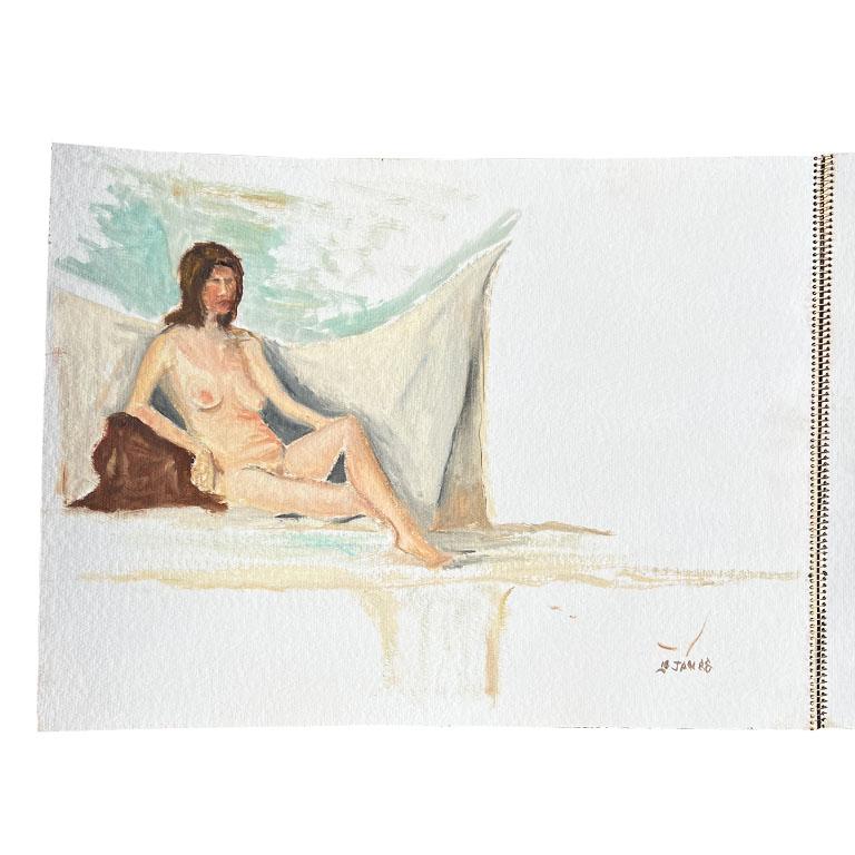 Sourced from the estate of the late Oklahoma artist Clair Seglam. An airforce man for most of his life, Seglem only began painting after his retirement. Most known for his vibrant portraits and nudes, he completed a vast portfolio of work before he