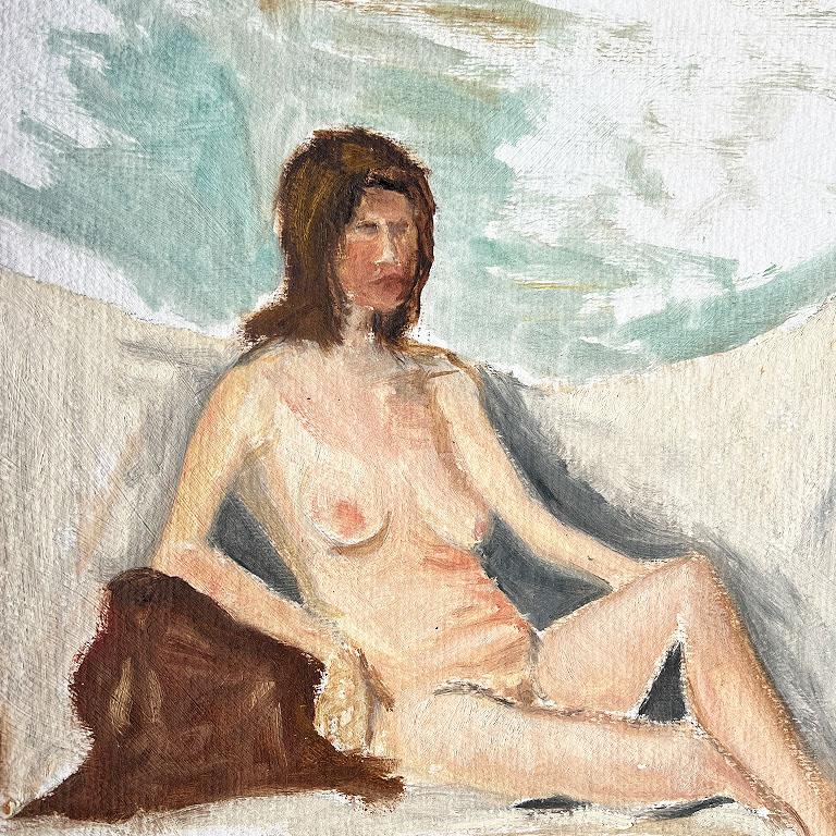 American Postmodern Outsider Portrait Painting of a Woman in the Nude - Clair Seglem 1988