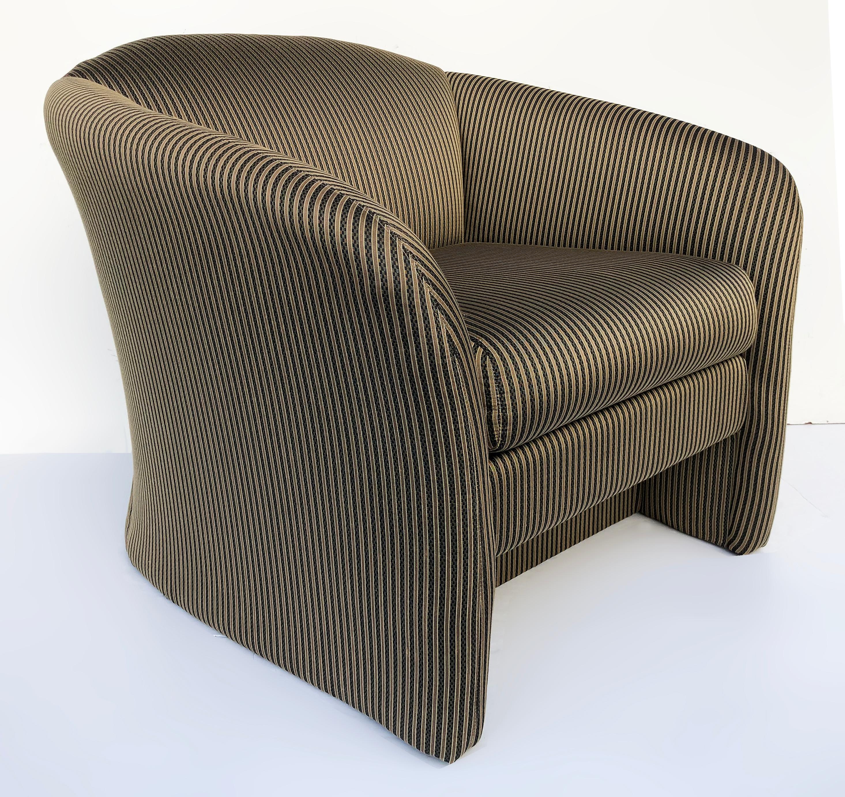 American Postmodern Overscale Custom Lounge Club Chairs, a Pair