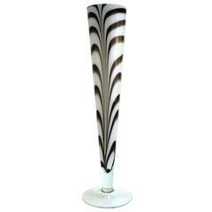 Postmodern Oversized Feathered Art Glass Vase
