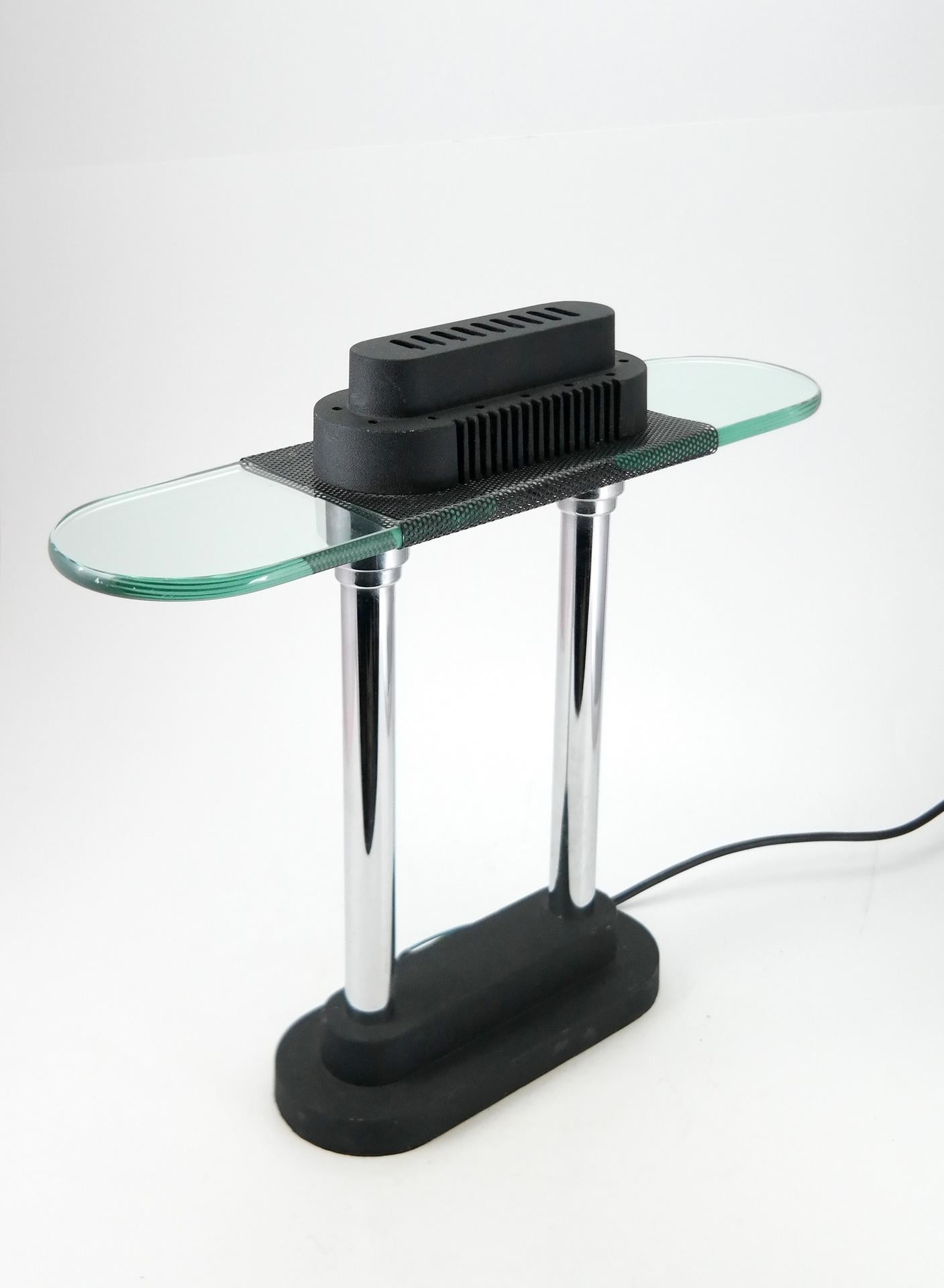 Polished Postmodern Pair of Table Lamp by Robert Sonneman, 1980s
