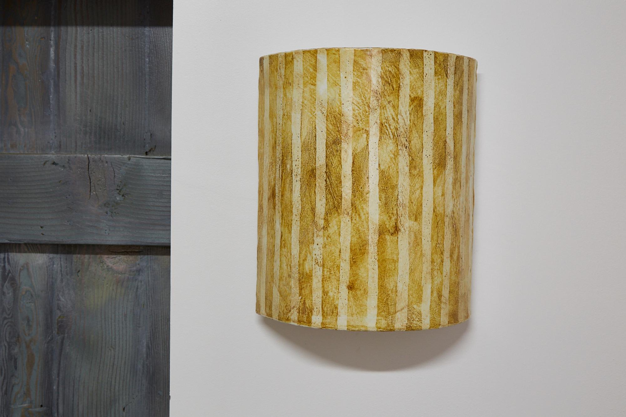Glazed Postmodern Painted Ceramic Wall Sconce For Sale
