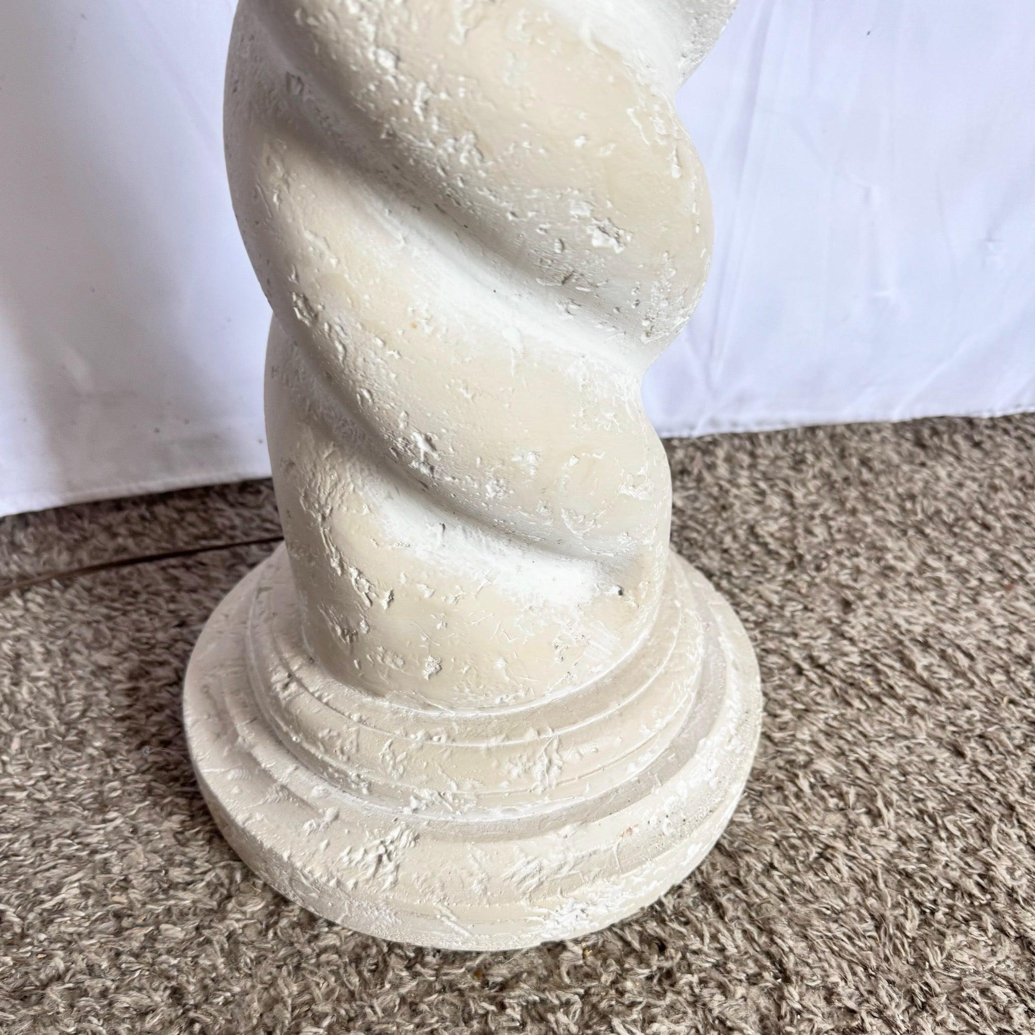 Postmodern Painted Plaster Swirl Pillar Floor Lamp For Sale 1